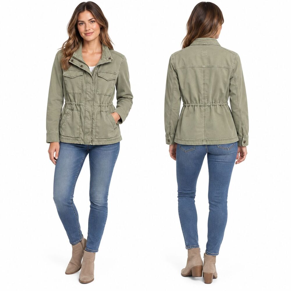 Gap Women's M Utility Jacket Sage Green Baby Twill Military Field Jacket